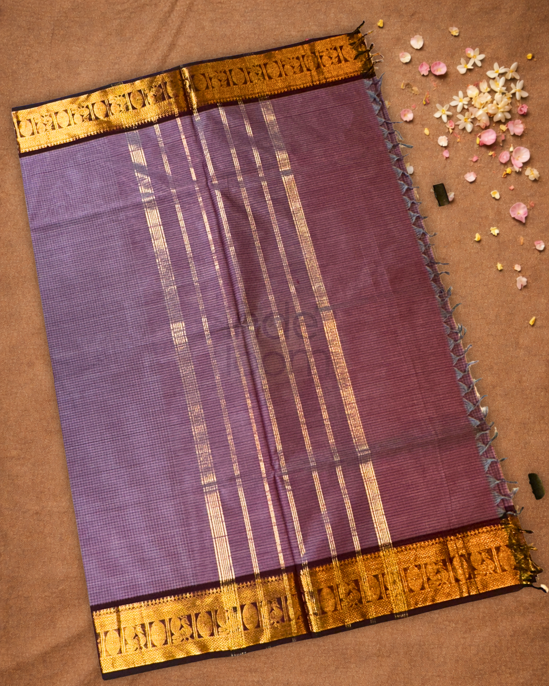 Chettinad Cottton Saree With Pastel Purple