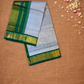 Handloom Korvai Silk Cotton Saree  |  Cyan Teal