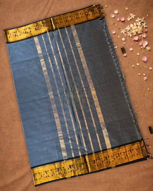 Chettinad cotton Saree  |  dark grey
