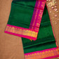 Handloom Korvai Silk Cotton Saree  |  Deep Teal
