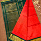 Handloom Korvai Silk Cotton Saree  |  Classic Red