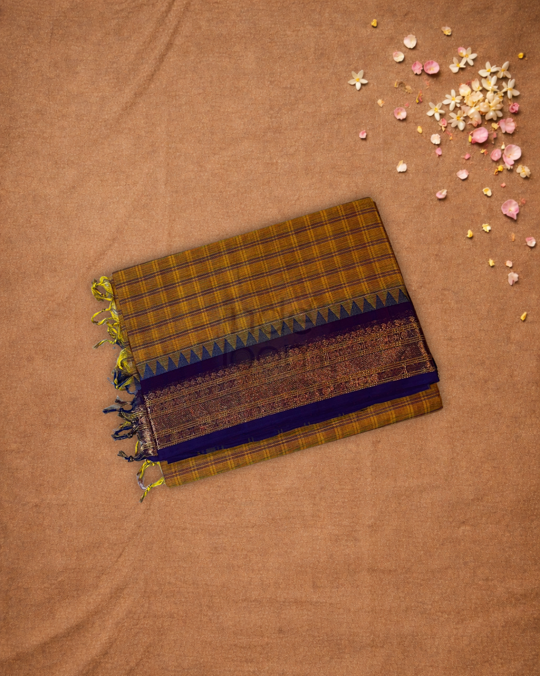 Chettinad Cottton Saree With Dijon Yellow