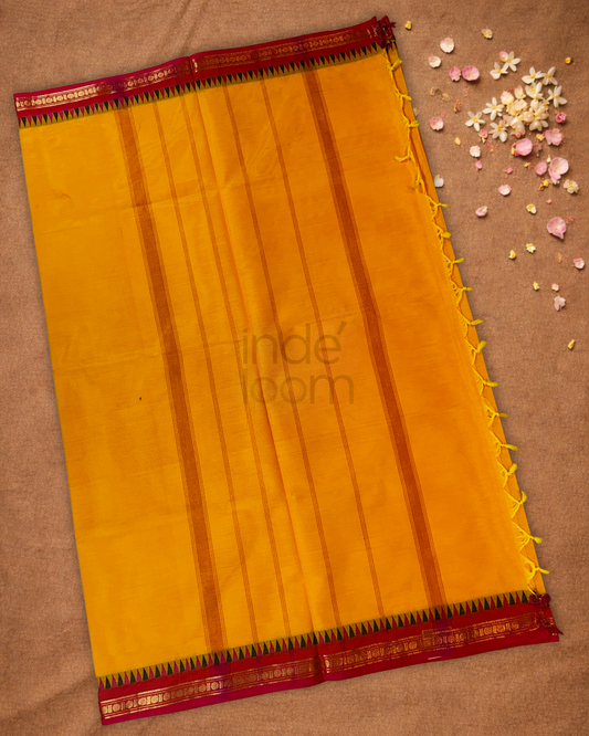 Chettinad Cotton Saree  |  amber orange