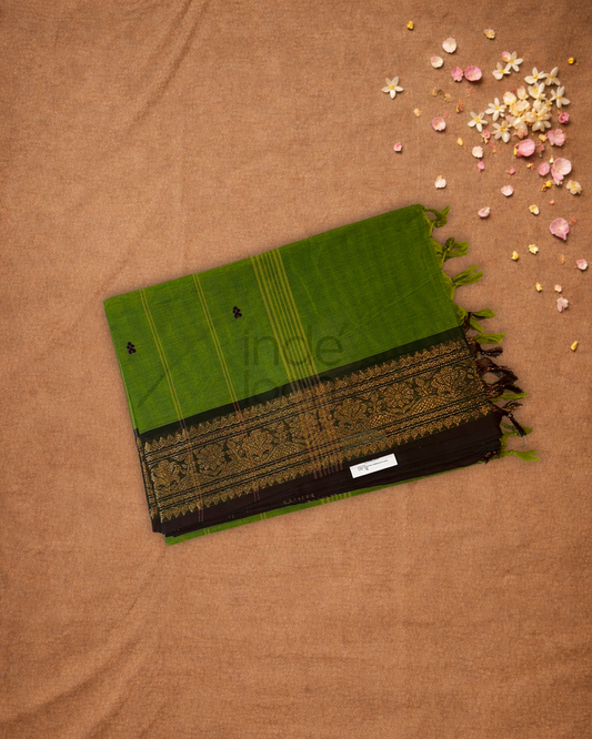 Chettinad cotton Saree  |  lawn green