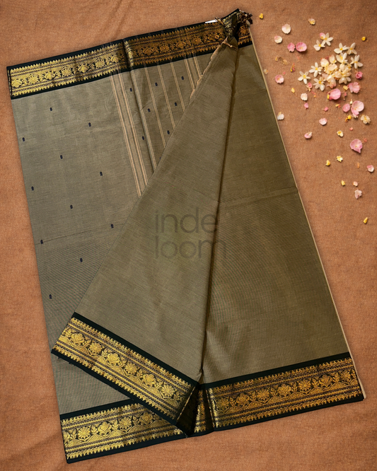 Chettinad  cotton Saree  |  medium brown