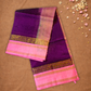 Handloom Korvai Silk Cotton Saree  |  Indigo Purple