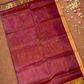 Handloom Korvai Silk Cotton Saree  |  Copper Orange