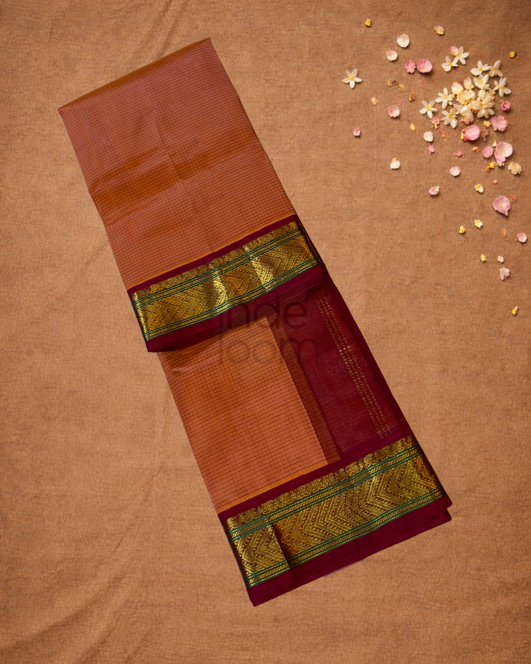 Handloom Handloom Silk Cotton Saree  |  Fire Orange