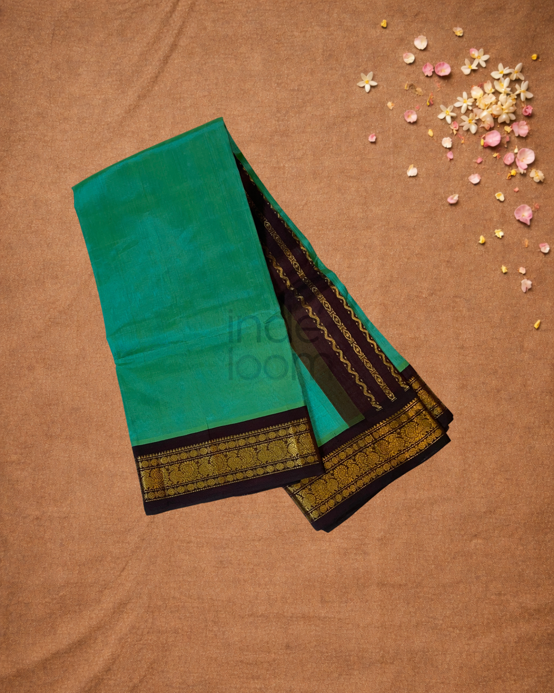 Handloom Handloom Silk Cotton Saree  |  Sea Green