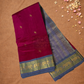 Handloom Korvai Silk Cotton Saree  |  Deep Pink