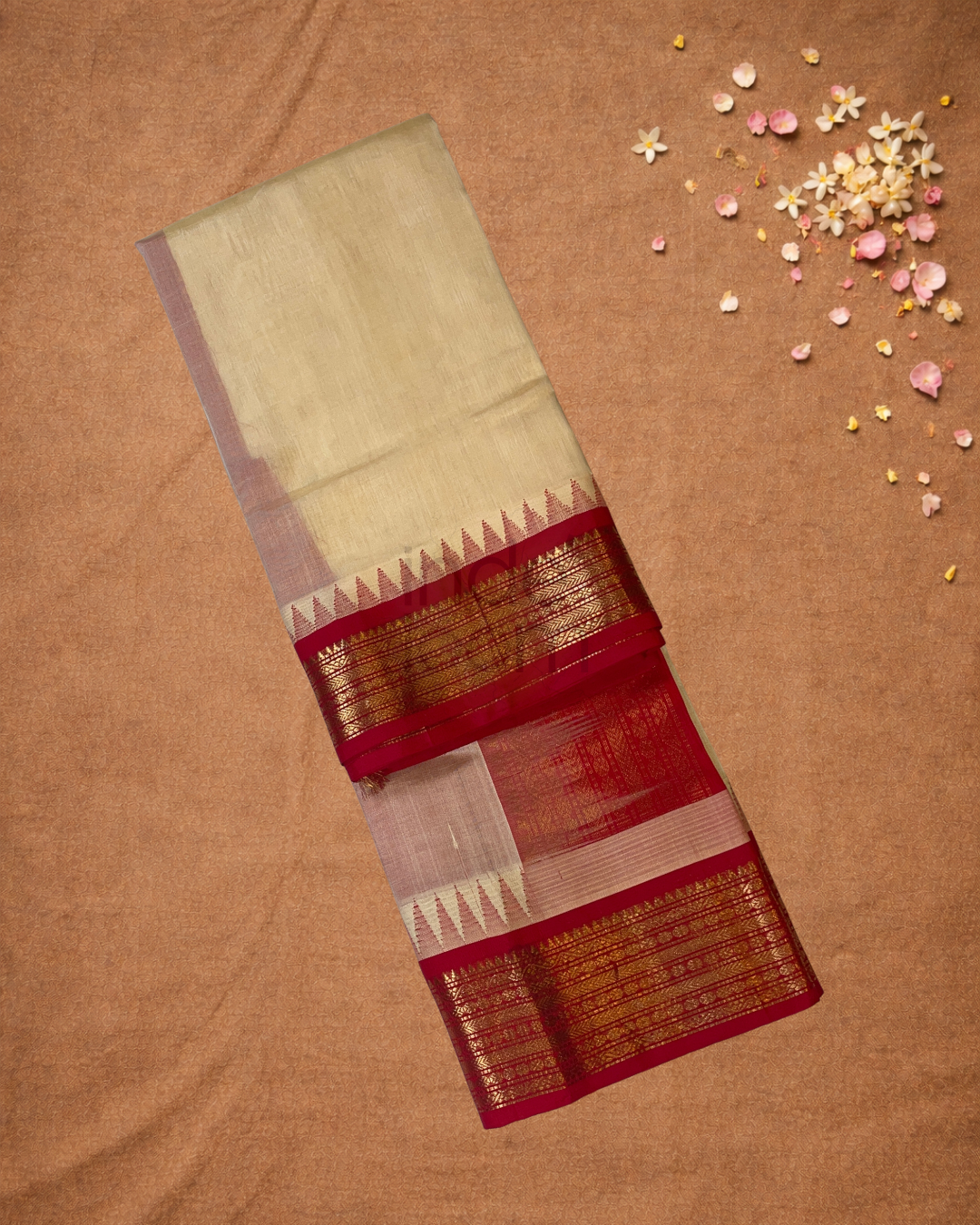 Handloom Handloom Silk Cotton Saree  |  Warm Ivory