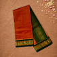 Handloom Korvai Silk Cotton Saree  |  Fire Orange