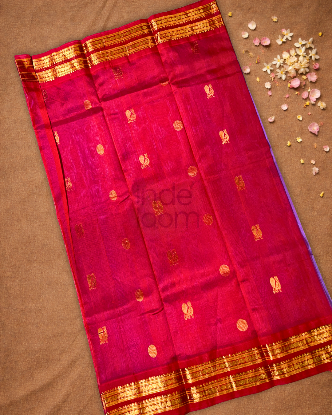 Handloom Korvai Silk Cotton Saree  |  Violet Purple