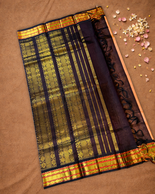 Handloom Handloom Silk Cotton Saree  |  Copper Orange