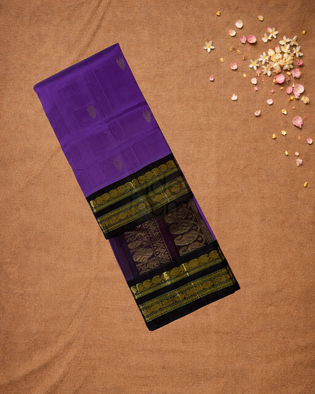 Pure Handloom Korvai Saree | Lavender Purple
