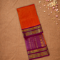 Handloom Korvai Silk Cotton Saree  |  Fire Orange
