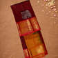Handloom Korvai Silk Cotton Saree  |  Wine Red