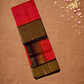Handloom Korvai Silk Cotton Saree  |  Coral Red
