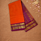 Handloom Korvai Silk Cotton Saree  |  Fire Orange