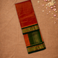Handloom Korvai Silk Cotton Saree  |  Fire Orange