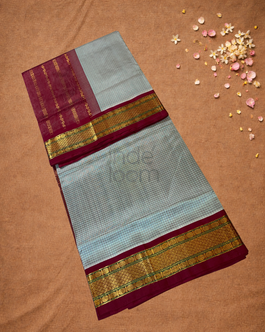 Handloom Handloom Silk Cotton Saree  |  Turquoise Teal