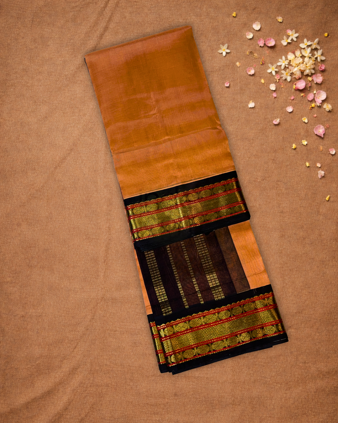 Handloom Handloom Silk Cotton Saree  |  Copper Orange
