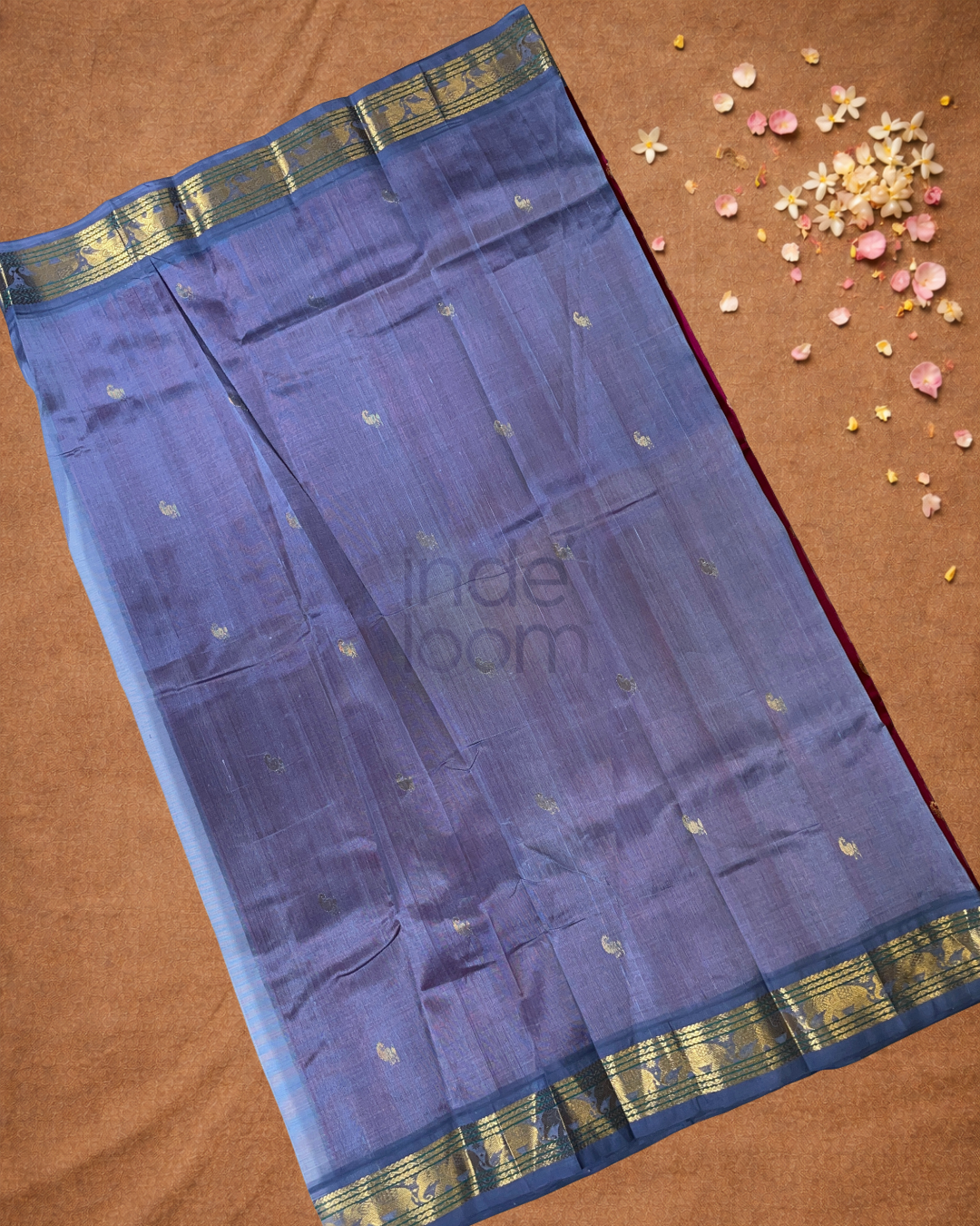Handloom Korvai Silk Cotton Saree  |  Deep Pink