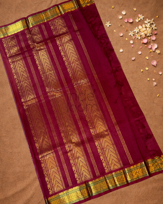 Handloom Handloom Silk Cotton Saree  |  Fire Orange
