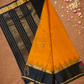 Pure Handloom Korvai Saree | Honey Yellow and Coal Black