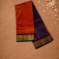 Handloom Korvai Silk Cotton Saree  |  Burnt Orange