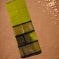 Handloom Korvai Silk Cotton Saree  |  Lime Green
