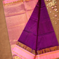 Handloom Korvai Silk Cotton Saree  |  Indigo Purple