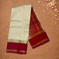 Handloom Korvai Silk Cotton Saree  |  Ivory White