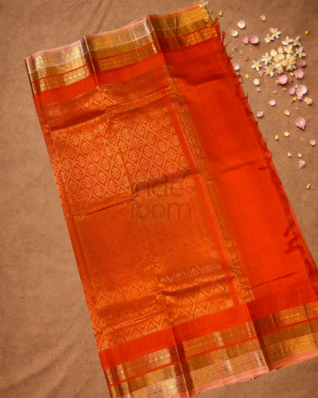 Handloom Korvai Silk Cotton Saree  |  Indigo Purple