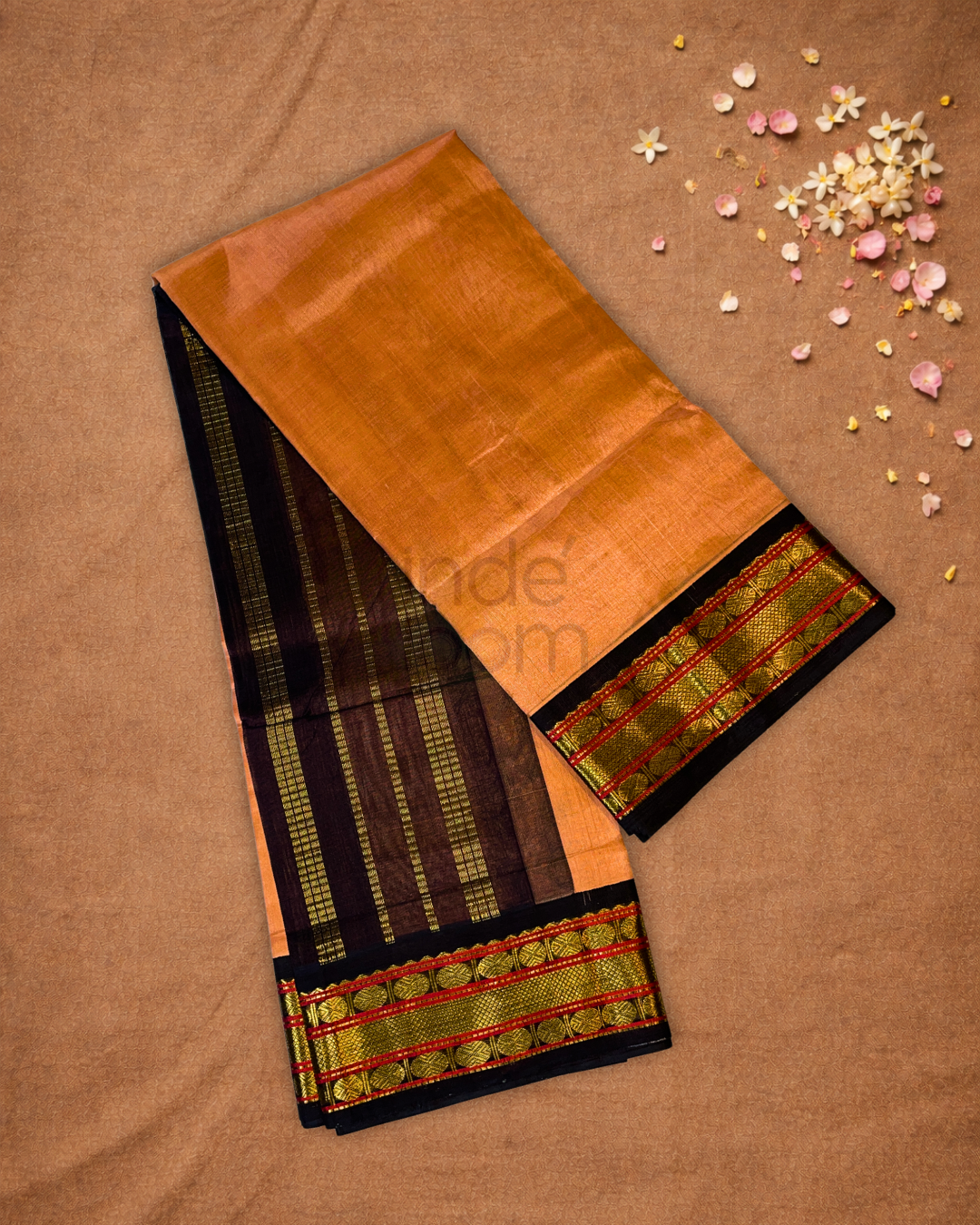 Handloom Handloom Silk Cotton Saree  |  Copper Orange