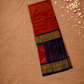 Handloom Korvai Silk Cotton Saree  |  Burnt Orange