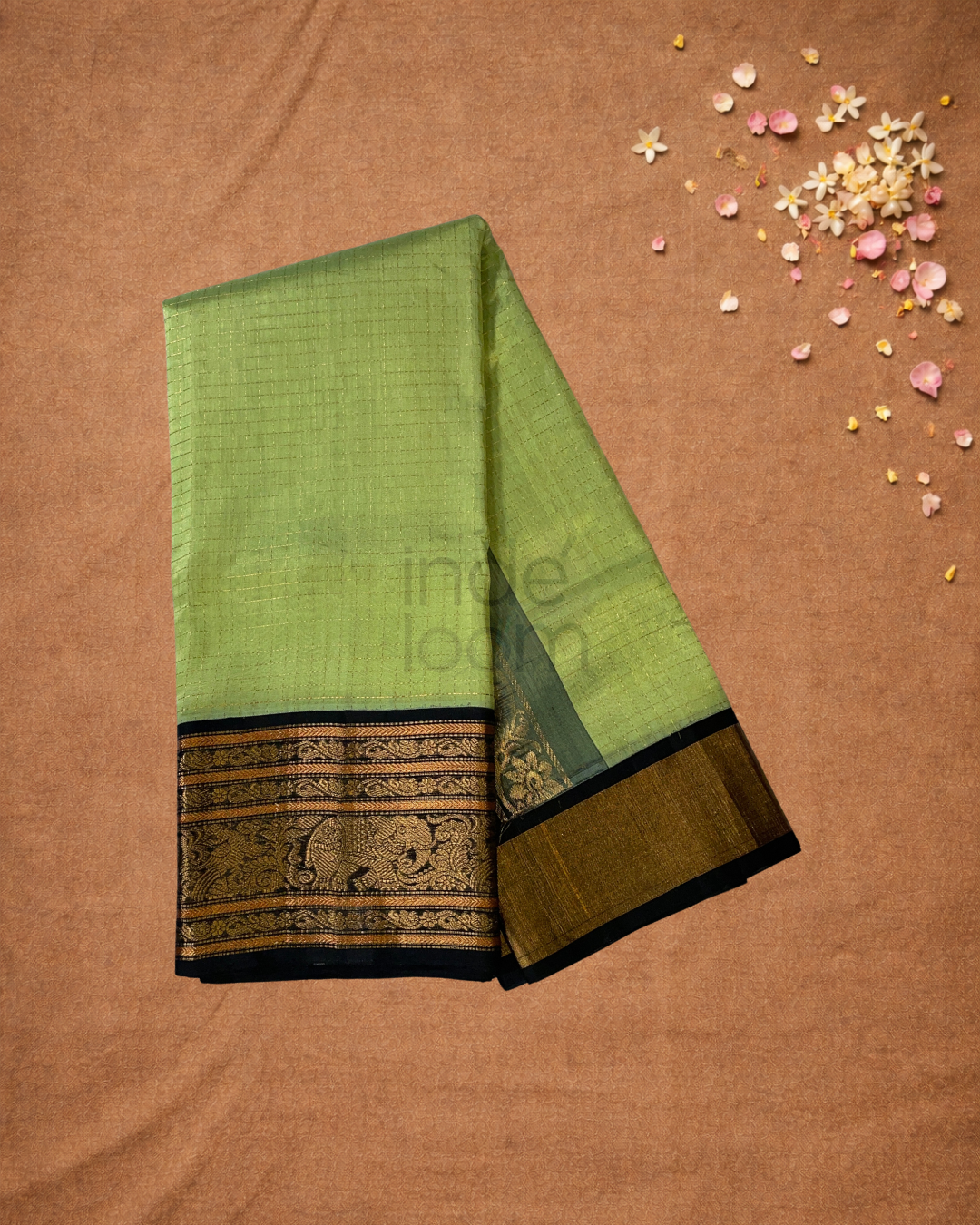Handloom Korvai Silk Cotton Saree  |  Seafoam Teal