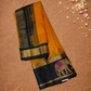 Pure Handloom Korvai Saree | Honey Yellow and Coal Black