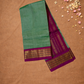 Handloom Korvai Silk Cotton Saree  |  Peacock Teal