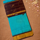 Pure Handloom Korvai Saree | Parrot motifs On Zari Checks | bright Blue