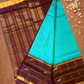 Pure Handloom Korvai Saree | Parrot motifs On Zari Checks | bright Blue