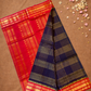 Handloom Korvai Silk Cotton Saree  |  Steel Blue