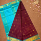 Handloom Korvai Silk Cotton Saree  |  Maroon Red