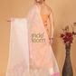 Pure Handloom Muslin Jamdani Dupatta With Light Pink - 003