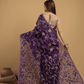 Hand Made Jamdani Saree With  Royal Purple - 036