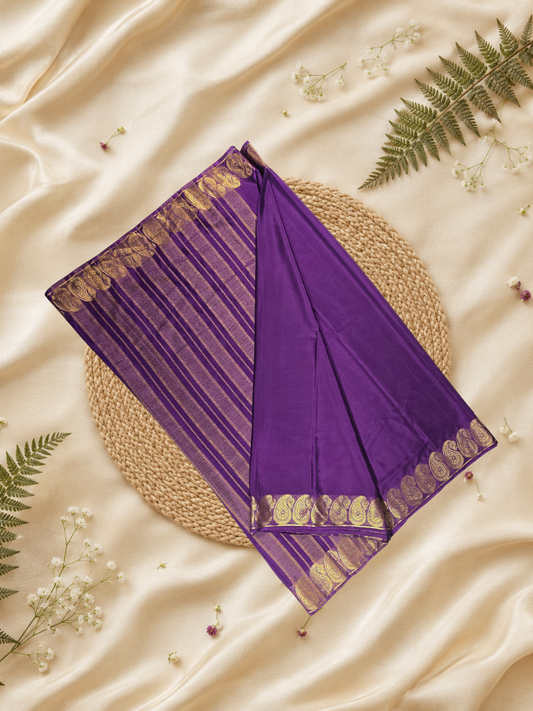 Mysore Silk Saree With Grape Purple