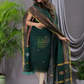 Pine Green Linen X Linen 2-Piece Set Kurti & Dupatta (UNSTITCHED) - 102