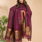 Maroon Cotton Linen 2-Piece Set Kurti & Dupatta (UNSTITCHED) - 001