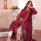 Ruby Red Cotton Linen 2-Piece Set Kurti & Dupatta (UNSTITCHED) - 302