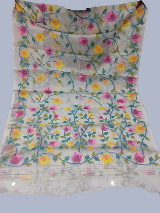 Handwoven Pure Handwoven Pure Muslin Saree  |  Tan Brown